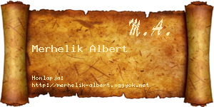 Merhelik Albert névjegykártya
